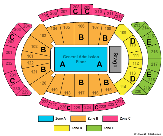 T-Mobile Center GA Floor Zone Seating Chart